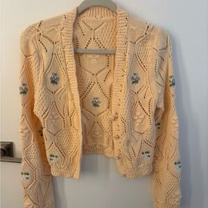 Vintage crochet cotton cardigan